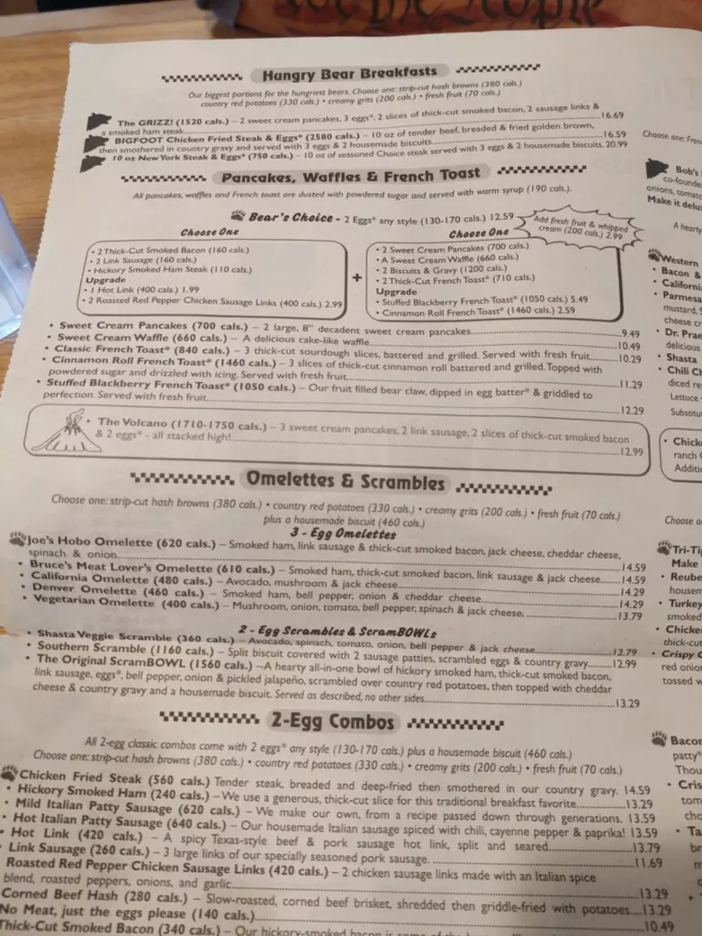 Black Bear Diner El Paso Menu
