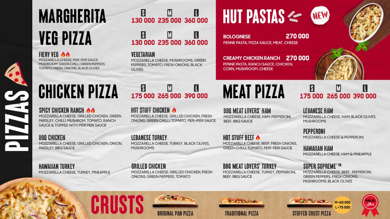 Pizza Hut Lebanon Menu With Prices