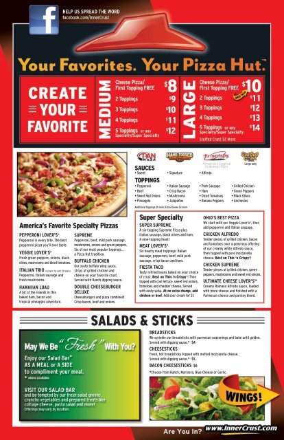 Pizza Hut Printable Menu With Prices